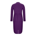 thumbnail image 6 of Y-Sunset Women's 2 Piece Business Suit Set, Peplum Blazer + Bodycon Pencil Skirt, Formal Office Wear for Work, Business & Professional Occasions(Purple/L), 6 of 7