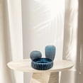 thumbnail image 4 of Bergamo Art Set of 3 Decorative Handmade Glass Azure Ribbons Vase in Blue, 4 of 4