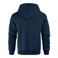 thumbnail image 4 of Oversized Hooded Sweatshirt Men Fleece Lined Midweight Long Sleeve Hooded Sweatshirts Loose Fit Ultra Soft Athletic Casual Winter Pullover Drawstring Solid Color Pullover Sweater with Pocket,Blue XL, 4 of 4
