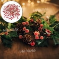 thumbnail image 3 of HAIKING Baies de Houx Rouges Artificielles, 100 Pcs Houx de Noël Givré Baies Décoratives pour Arbre de Noël, Artisanat, Guirlande de Noël, Mariage, Décoration Intérieure (Rouge), 3 of 7