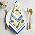 thumbnail image 2 of Blue Lemons Cloth Napkins, Summer Watercolor Italian Style Flower Washable and Reusable Dinner Napkins Set of 2, Table Napkin for Kitchen Party Birthday Wedding Hotel Housewarming 20"x20", 2 of 9