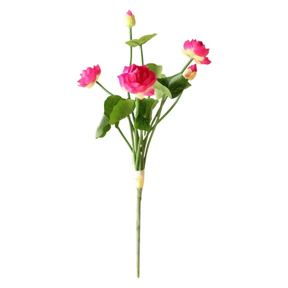 Artificial Lotus Flower Bouquet - 12.6" Realistic Silk Lotus Stems for Wedding, Home & Office Decor - Elegant Fake Floral Arrangement