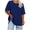 Blue, variant on Plus Size T-Shirts for Women Short Sleeve Curved Hem Drop Shoulder Round Neck Solid Basic Casual Comfy Vacation Beach Travel Loose Tee Top, Khaki 4XL