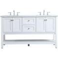 thumbnail image 4 of Elegant Decor Metropolis 60" Double Sink Marble Top Bathroom Vanity in White, 4 of 15