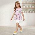 thumbnail image 4 of IYYVV 2-Piece Girls' Outfit Breathable Ruffle Top and Biker Short Summer Printed Matching Set Loose Lightweight Lounge Sets Pink 110, 4 of 7