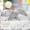 thumbnail image 3 of Vintage Coastal Bedding 3 Piece Duvet Cover Set Twin Size, Blue Grey Starfish Shell Conch Soft Microfiber Comforter Cover with Zipper Closure & Pillowcases, Wrinkle & FadeResistant Quilt Cover, 3 of 9