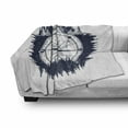 thumbnail image 3 of Northwoods Soft Flannel Fleece Blanket, Antique Compass in the Night Forest Tattoo Art in Boho Style Travel, Cozy Plush for Indoor and Outdoor Use, 60" x 80", Dark Blue and Coconut, by Ambesonne, 3 of 6