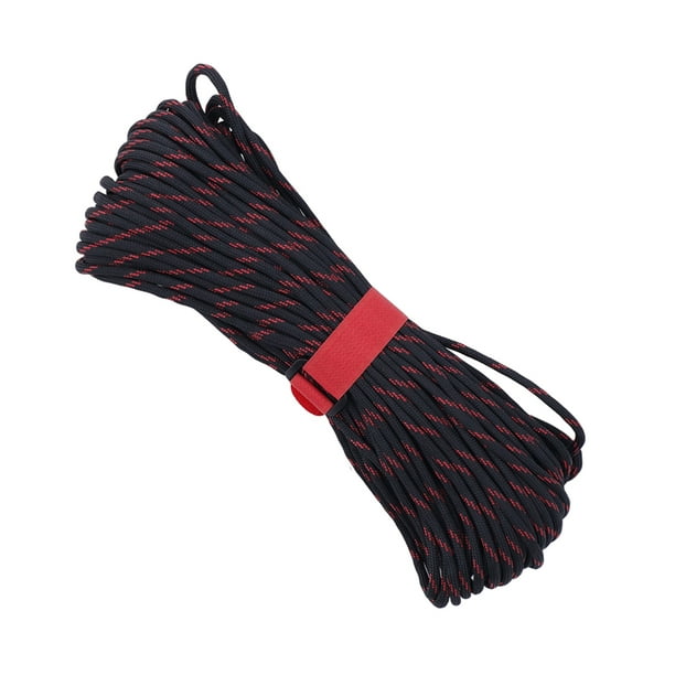 Parachute Rope, Light Weight Paracord High Load Capacity For Hiking Black  Red 