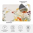 thumbnail image 4 of Beige Floral Spring Doormat Outdoor Entrance 16"x24", Vintage Farmhouse Flowers Absorb Moisture Dirt Door Mats, Non-Slip Rubber Backing Floor Mats Indoor, Low-Profile Front Door Rugs, 4 of 9