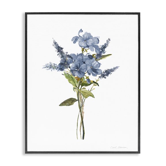 Stupell Industries Farmhouse Elegant Sprig of Flowers Black Framed Giclee Art, 11 x 14, by Carol Robinson