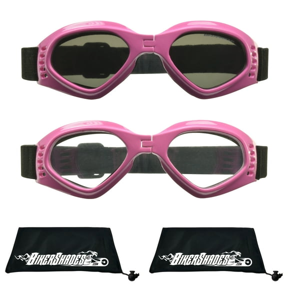 Bikershades Kids Safety Sunglass Goggles Foldable Boys Girls 3 to 8 Years Old Motorcycle Motor-Cross Extreme Sports Skiing