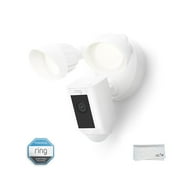 Ring_Floodlight_Cam Wired Plus with motion-activated 1080p HD video, White + Window sticker + VIECAM Cleaning Cloth