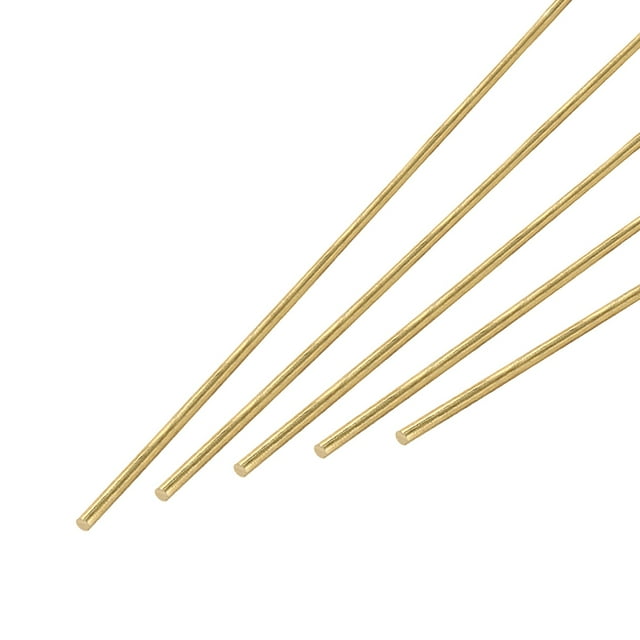 4.5mm x 305mm Brass Round Rod, Metal Solid Shaft Rods Lathe Bar 5pcs