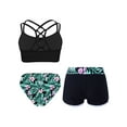 thumbnail image 2 of Zaldita Kids Girls 3 Pieces Bathing Suit Hawaii Printed Rash Guard Swimsuit for Seaside Vacation Lily 10, 2 of 7