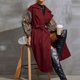 thumbnail image 3 of Chaqueta larga de lana cómodas mangas farol con lazo en la cintura abrigo largo para mujer solapa grande patrón étnico cálido para ir de compras ANGGREK Otros, 3 of 7