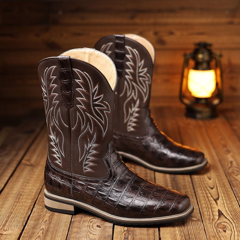 Cowboy Boots for Men Slip on Western Work Booties  display picture 2