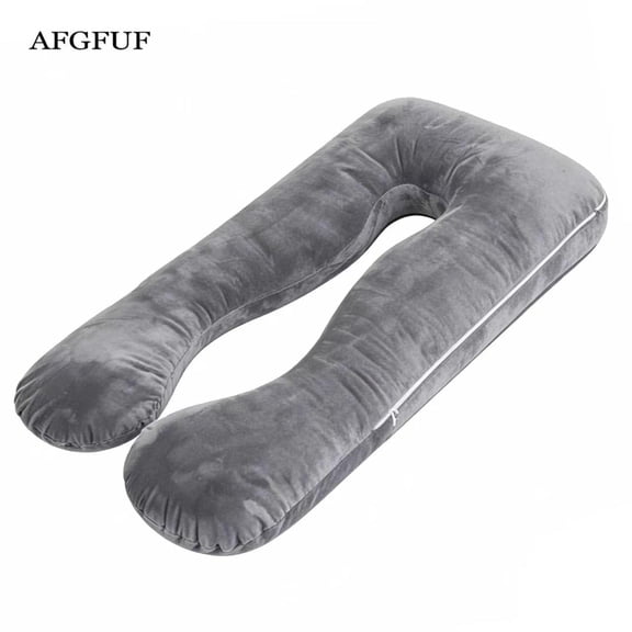 `AFGFUF U‑Shaped Pregnancy Pillow, Full‑Body Maternity Support for Pregnant Women, 49.2" x 28.3", Grey`