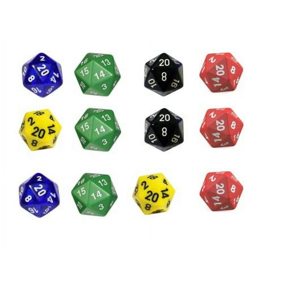 Whimsical Practicality's D2 Dice Edible Cupcake Toppers Set of 12 Twelve 2-inch Rounds.