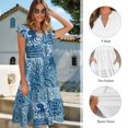 thumbnail image 6 of Garronmavis Blue Octopus Couple Matching Outfit Husban and Wife Clothing A-Line Womens Short Sleeve Dress Hawaiian Dresses Size S and Mens Button Up Summer Shirt, 6 of 7