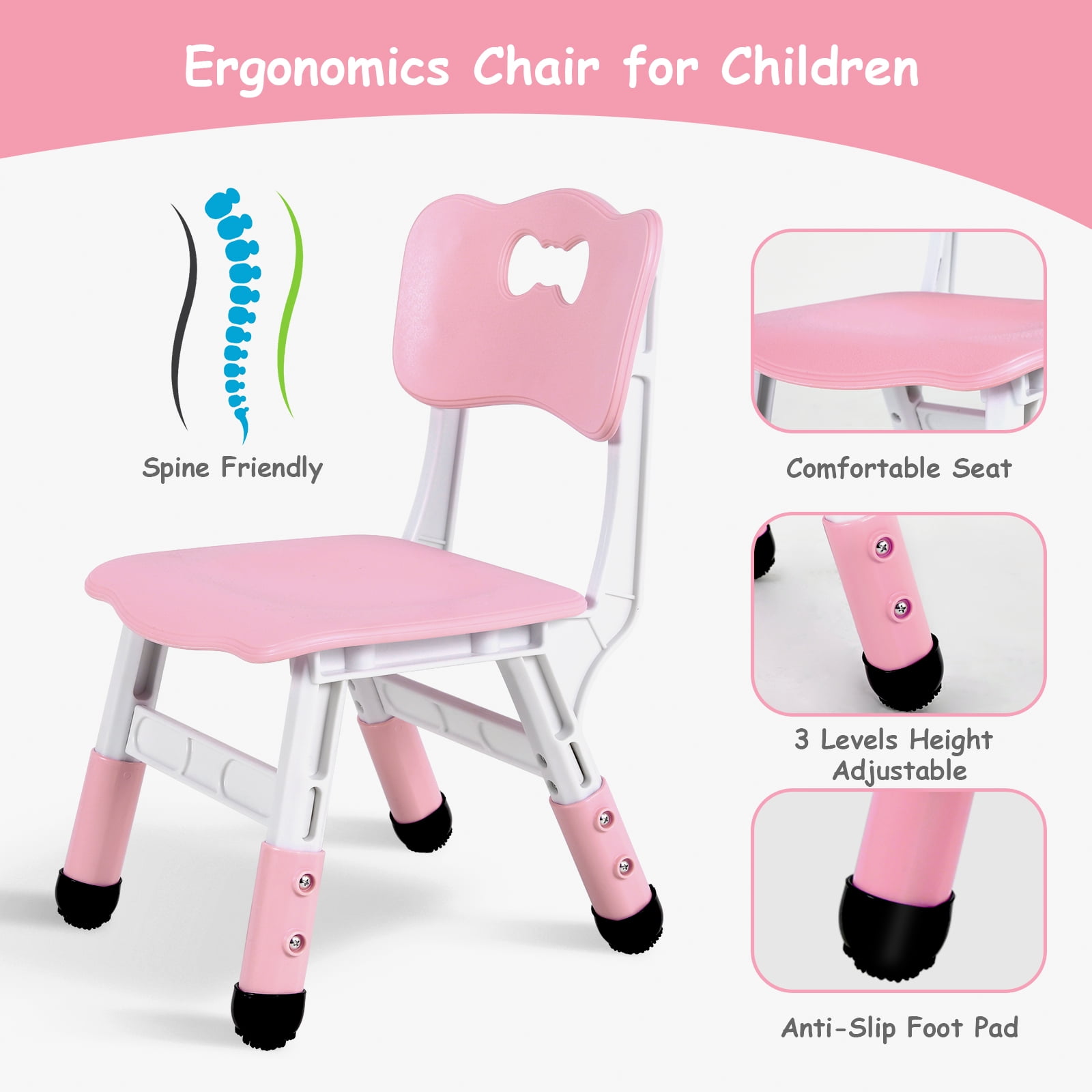 LAZY BUDDY Kids Table and 4 Chairs Set, Height Adjustable Toddler Table and Chairs Set, Graffiti Desktop, Max 300lbs, Children Multi-Activity Desk for Ages 2-8