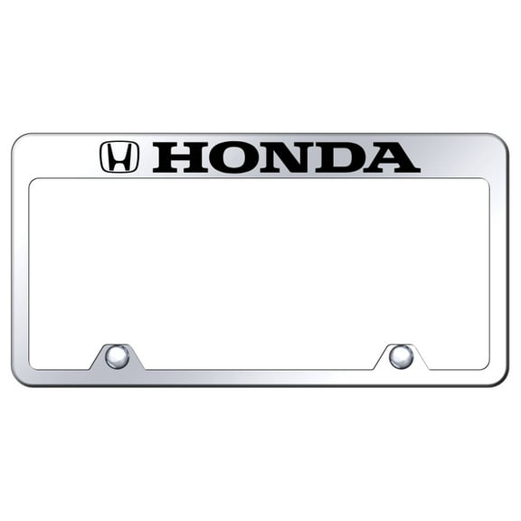 Honda Laser Etched Logo Stainless Steel Truck License Plate Frame (Chrome)