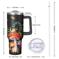thumbnail image 3 of 40oz Stainless Steel Tumbler Mushrooms Vacuum Insulated Handle Flip Straw Lid Leak Proof Travel Must Have Cup Gift for Him Her, 3 of 5