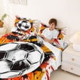 thumbnail image 3 of Erosebridal Colorful Ink Graffiti Queen Sheet Sets,Boys Football Soccer Bed Set For Kids 4-Piece, 3 of 6