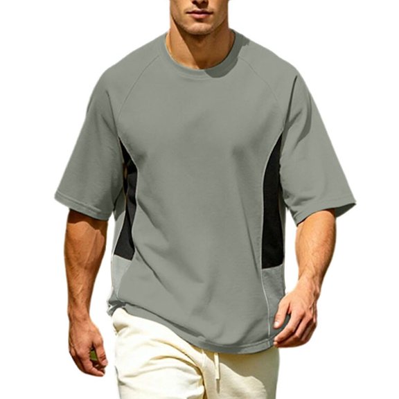 Luvrsol Mens T Shirt Big & Tall Loose Fit Solid Crew Neck Basic Short Sleeve Tees Summer Everyday Tops M-4XL