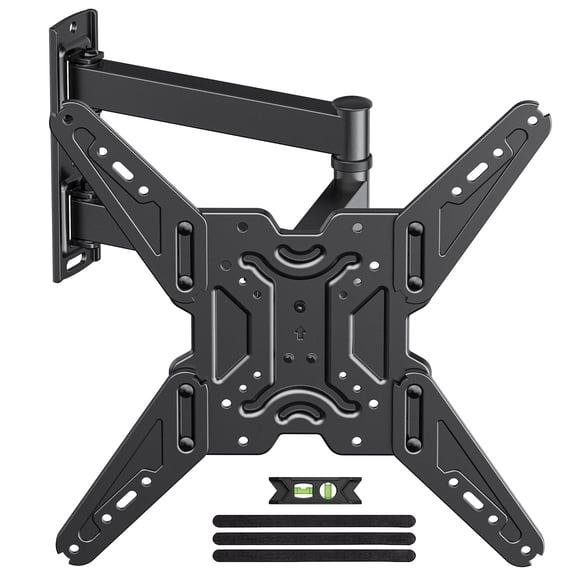 USX MOUNT Full Motion TV Wall Mount, Swivel Tilt Extension Articulating Arm for 26 to 65 Inch Flat Curved TV, Max VESA 400x400mm, Holds up to 77lbs, Fits Wood Stud Concrete Brick Walls