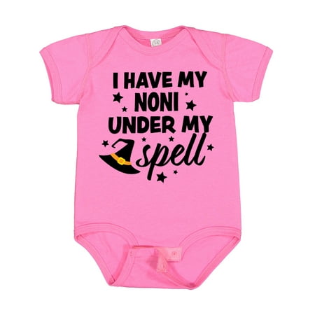 

Inktastic I Have My Noni Under My Spell with Cute Witch Hat Gift Baby Boy or Baby Girl Bodysuit