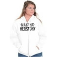 thumbnail image 4 of Making Herstory Her Story Feminist Womens Plus Size Graphic Zipper Hoodie Brisco Brands 3X, 4 of 5