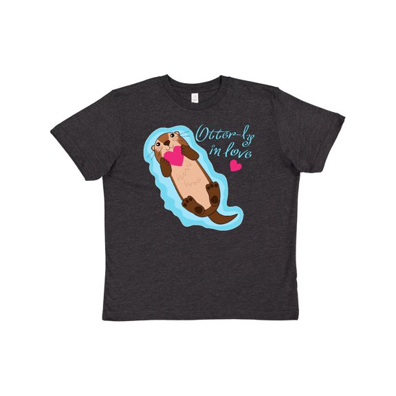 Inktastic Otter-ly in Love-otter with Heart Youth T-Shirt