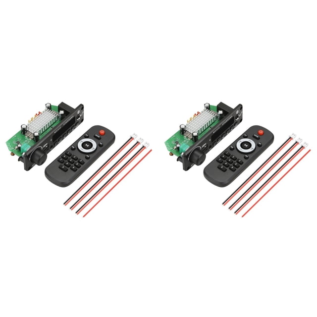 2piezas 2x100W 12V Amplificador Reproductor de Audio Bluetooth 5.0 Placa Decodificadora de MP3 Reproductor de MP3 Módulo de Radio FM para Automóvil TF Micrófono USB Grabar Llamada