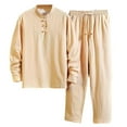 thumbnail image 2 of Awdenio Mens Short Sets 2 Piece Sutfits Chinese Traditional Zen Meditation Suit Martial Arts Kung Fu Clothes Morning Exercises Outfit, 2 of 3