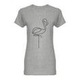 thumbnail image 1 of Minimalistic Flamingo    Shaped T-Shirt Women -Image by Shutterstock, Female Large, 1 of 2