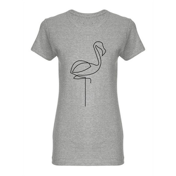 Minimalistic Flamingo Shaped T-Shirt Women -Image by Shutterstock, Female Large