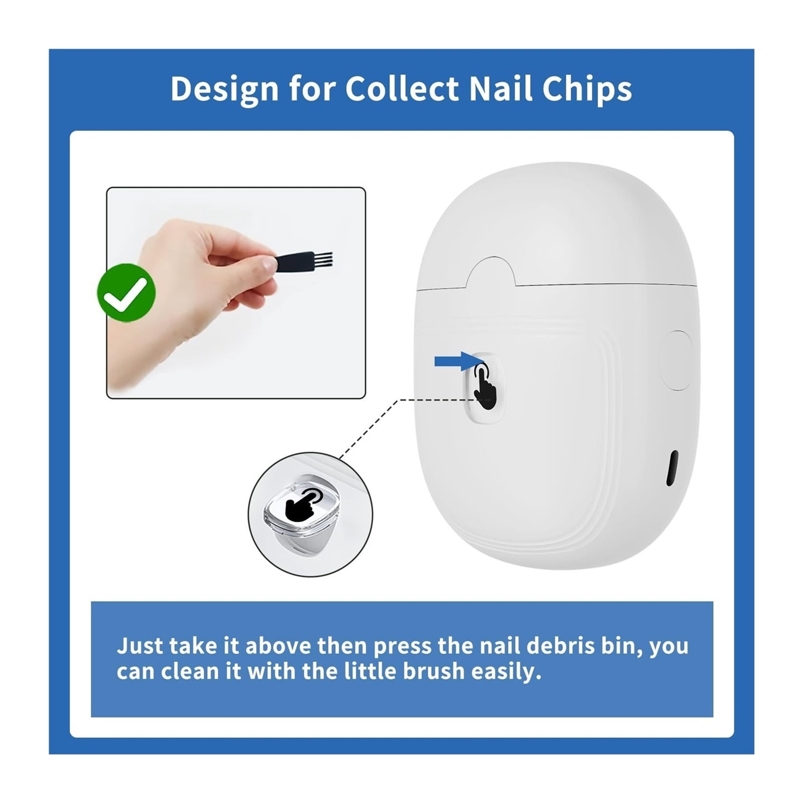 Electric Nail Clipper, 2 Speeds Automatic Electric Nail Trimmer for Adults Seniors Baby Children with LED Light, Rechargeable Electric Nail Clippers for Men Women Kids, Electric Finger Toe Nail Cutter