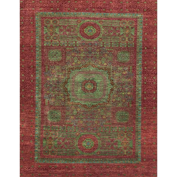 Ahgly Company Machine Washable Indoor Rectangle Abstract Brown Area Rugs, 8' x 10'