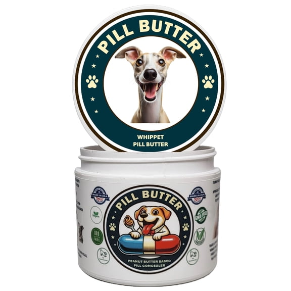 Pill Butter: Whippet Dog Treats to Wrap Pills - Moldable Non-Sticky Paste of Human Grade Real Dog Peanut Butter (60 Servings)