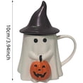 thumbnail image 4 of Ceramic ghost mug, Halloween Creative Spooky Cup with Cute Face, Cute Mug for Men, Women & Teens - Microwave & Dishwasher Safe (Without gold border), 4 of 6