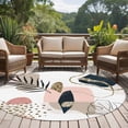 thumbnail image 4 of Round Rug 5Ft Washable Non-Slip, Pink Boho Circle Area Rugs for Living Room Bedroom, Vintage Ethnic Tribe Modern Abstract Art Indoor Floor Mats Carpet Runner for Home Decor Aesthetic, 4 of 8