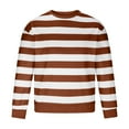 thumbnail image 3 of JIUKE Mens Crewneck Sweatshirts Oversized Striped Color Block Casual Long Sleeve Pullover Tops, 3 of 5