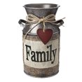 thumbnail image 1 of Rustic Decorative Vase with Greetings and Rope Design Metal Milk Can Country Jug for Living Room, Bedroom, Kitchen (Family), 1 of 9