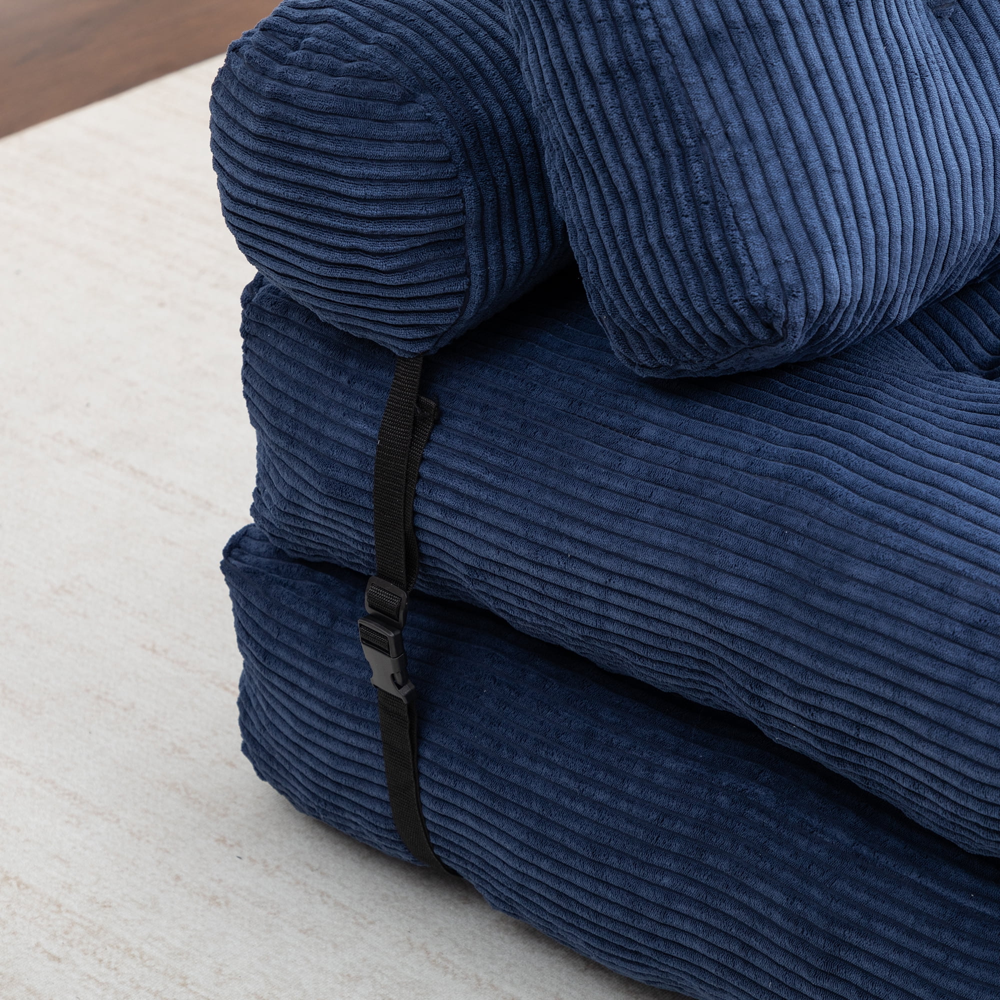 Leumius Folding Sofa Bed,68.5 inch Convertible Sleeper Sofa Chair with Pillow,Foldable Mattress Futon with Back Support,Soft Sleeper Chair Bed Floor Sofa for Living Room Bedroom,Dark Blue