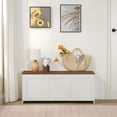 thumbnail image 6 of Storage Bench, 39.3" Retro Wooden Storage Chest, Wooden Storage Trunk, Toy Chest with Lift Top, Multifunctional Entryway Organizer, for Entryway, Living Room, White and Walnut WH141CW01, 6 of 9