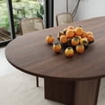 thumbnail image 3 of MAYEERTY 67" Oval Dining Table Mid-Century Rustic Kitchen Table for Dining Room, Walnut, 3 of 8