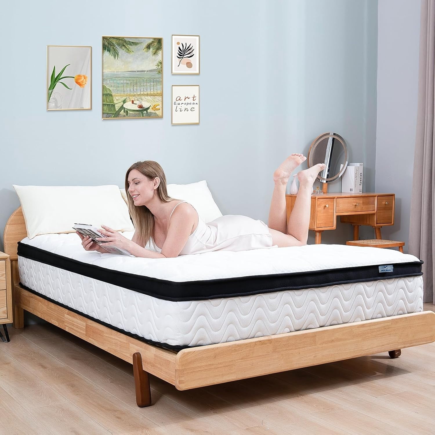 Full Mattress, 10" Memory Foam Mattress in a Box, Pocket Spring Mattress with Cooler Sleep and Pressure Relief, 54"*75"
