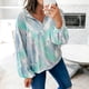 thumbnail image 4 of Moda mujer casual suelto impreso cremallera con capucha pulóver manga larga camisetas tops Fridja FKASFK5910, 4 of 9