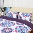 thumbnail image 2 of PiccoCasa Bohemian Duvet Cover Sets with 2 Pillow Shams Microfiber 3PCS (Purple, Full), 2 of 7