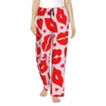 thumbnail image 1 of Bingfone Lips Kiss Pattern Pajamas for Women,Pajama Pants with Pockets-Large, 1 of 6